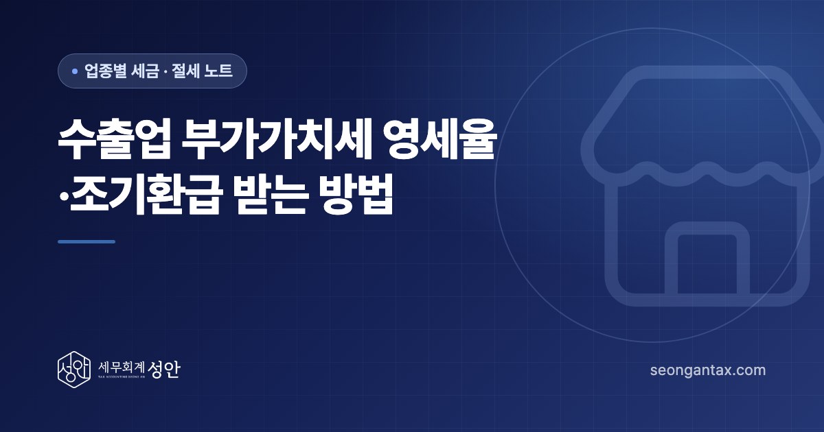 수출업 부가가치세 영세율·조기환급 받는 방법